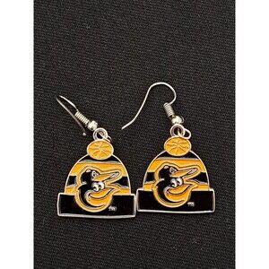 Baltimore Orioles Knit Hat Dangle Earrings MLB Baseball Sports Fan